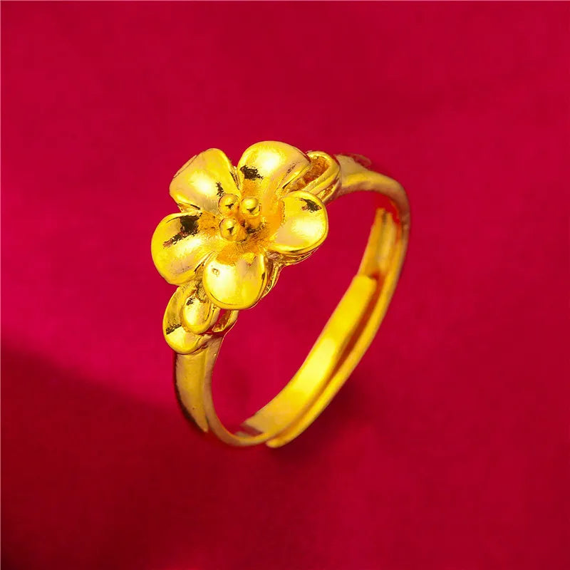 Ethiopia Dubai Flower Gold Ring