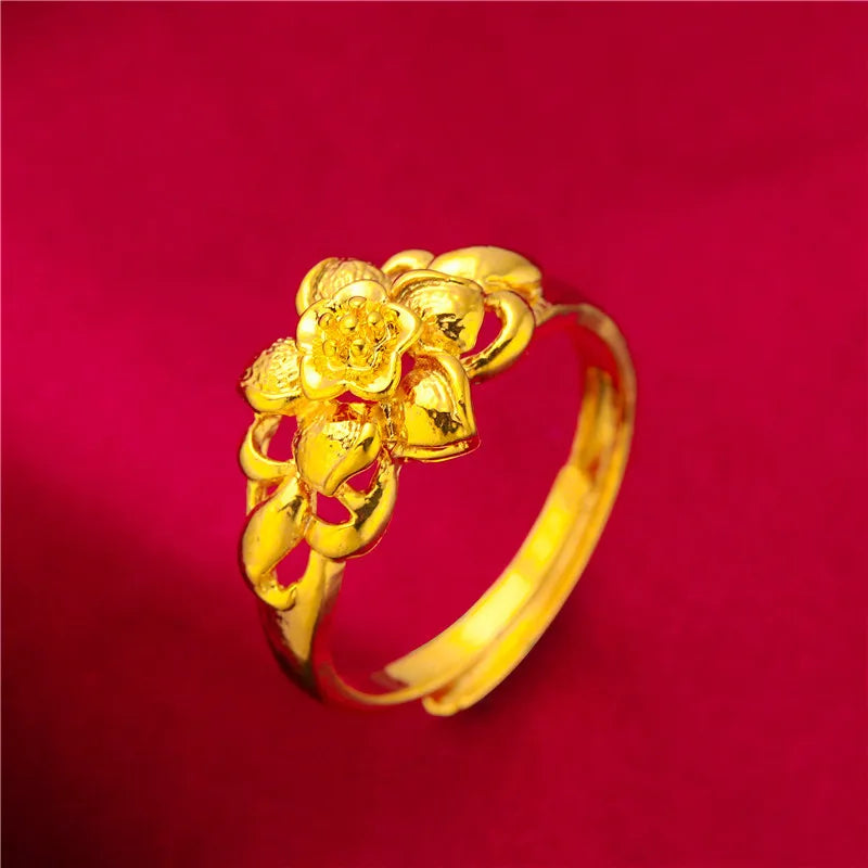 Ethiopia Dubai Flower Gold Ring