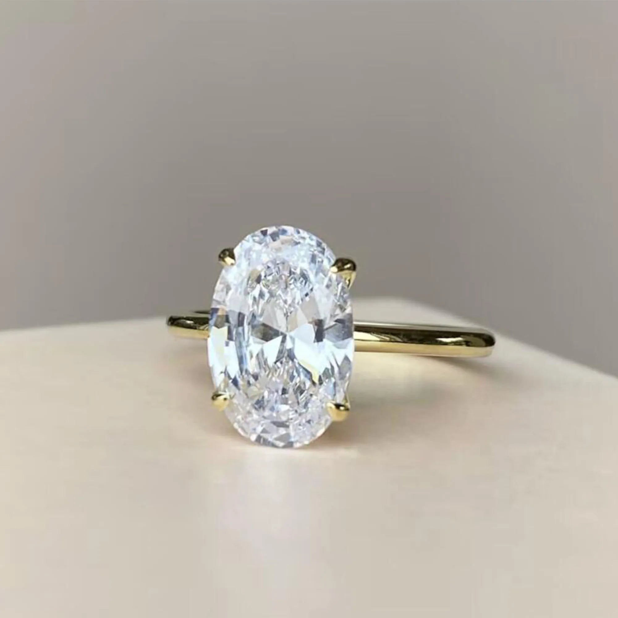 Oval Moissanite Solitaire Ring