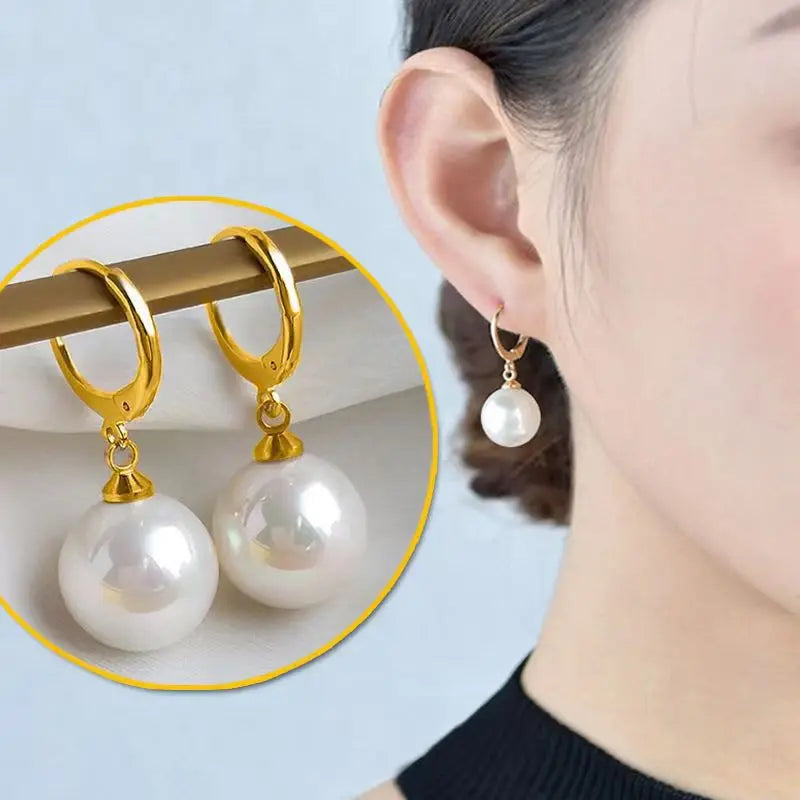 Pearl Hoop Earrings