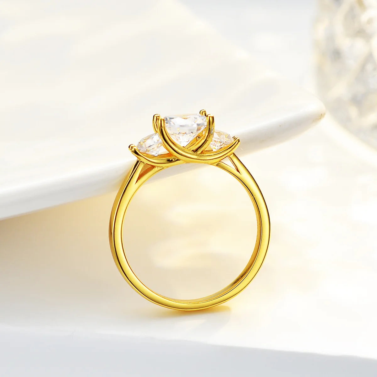 24K Gold 1ct Moissanite Ring