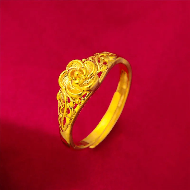 Ethiopia Dubai Flower Gold Ring