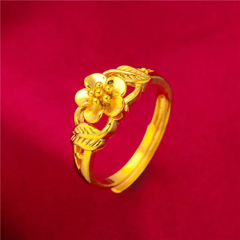 Ethiopia Dubai Flower Gold Ring