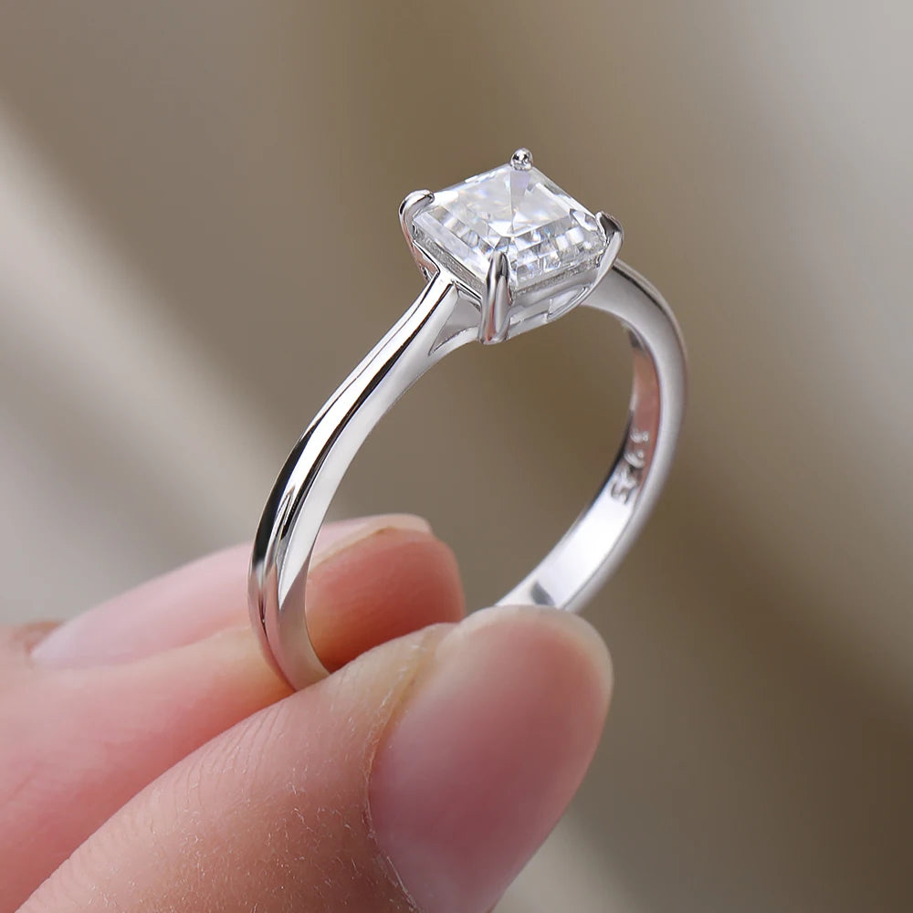 Asscher Moissanite Ring