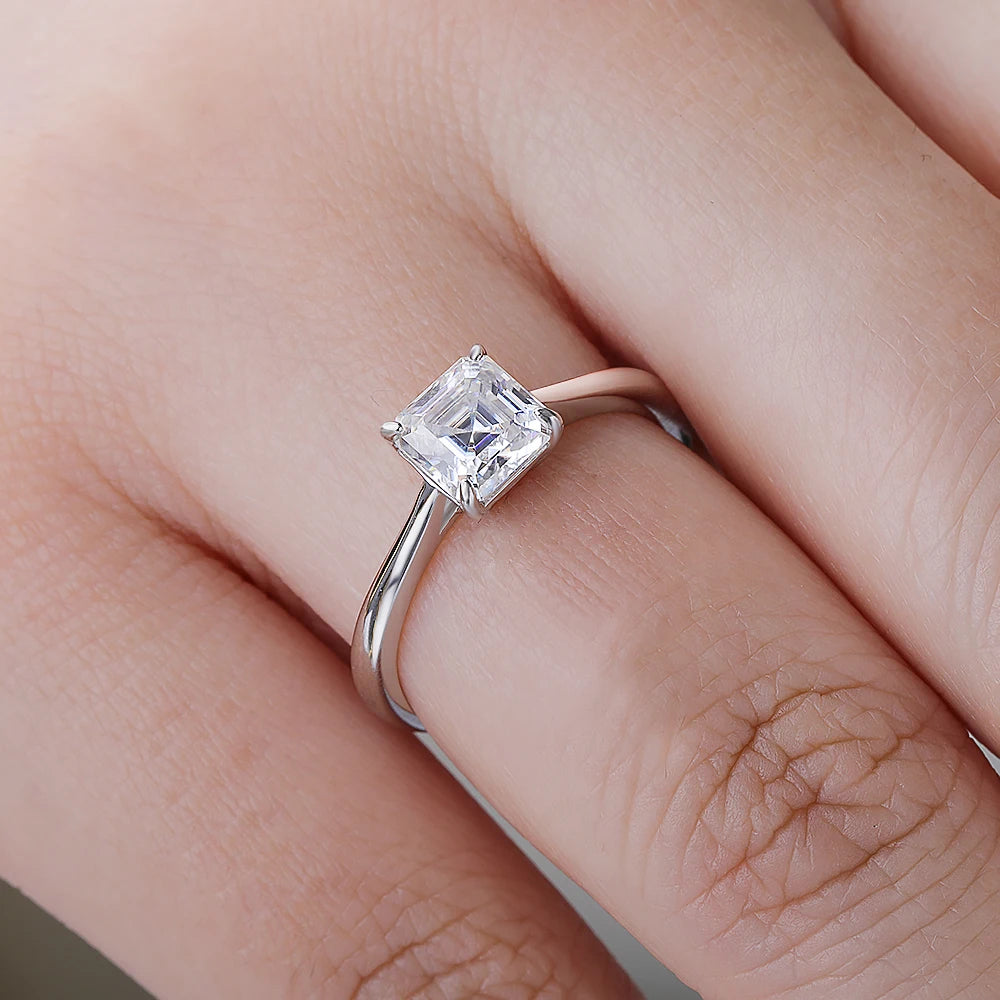 Asscher Moissanite Ring