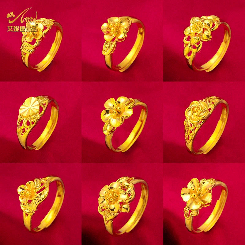 Ethiopia Dubai Flower Gold Ring