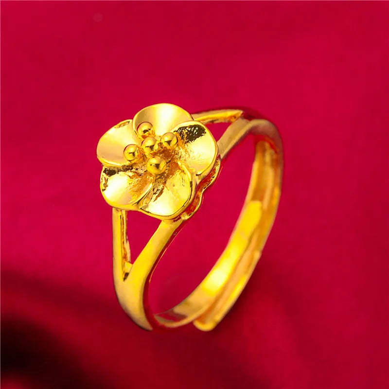 Ethiopia Dubai Flower Gold Ring