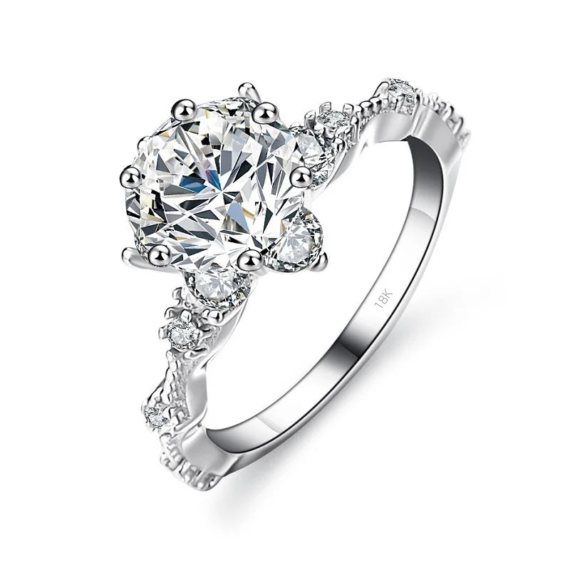 18K Gold 5ct Moissanite Ring