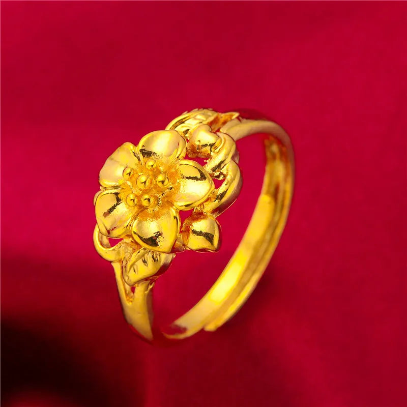 Ethiopia Dubai Flower Gold Ring