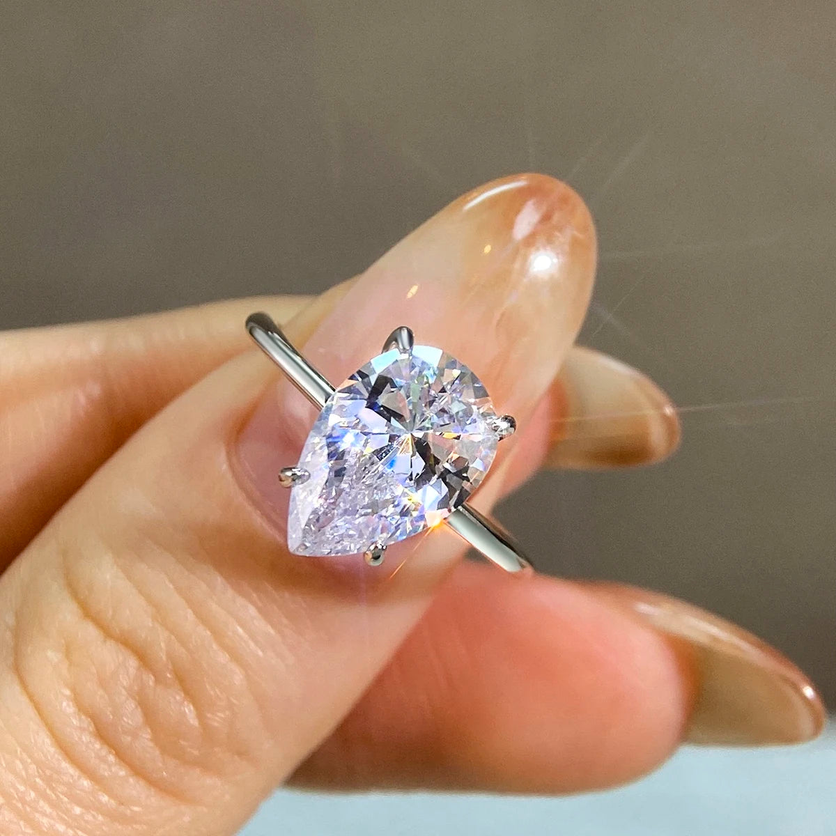 Zircon Pear Ring
