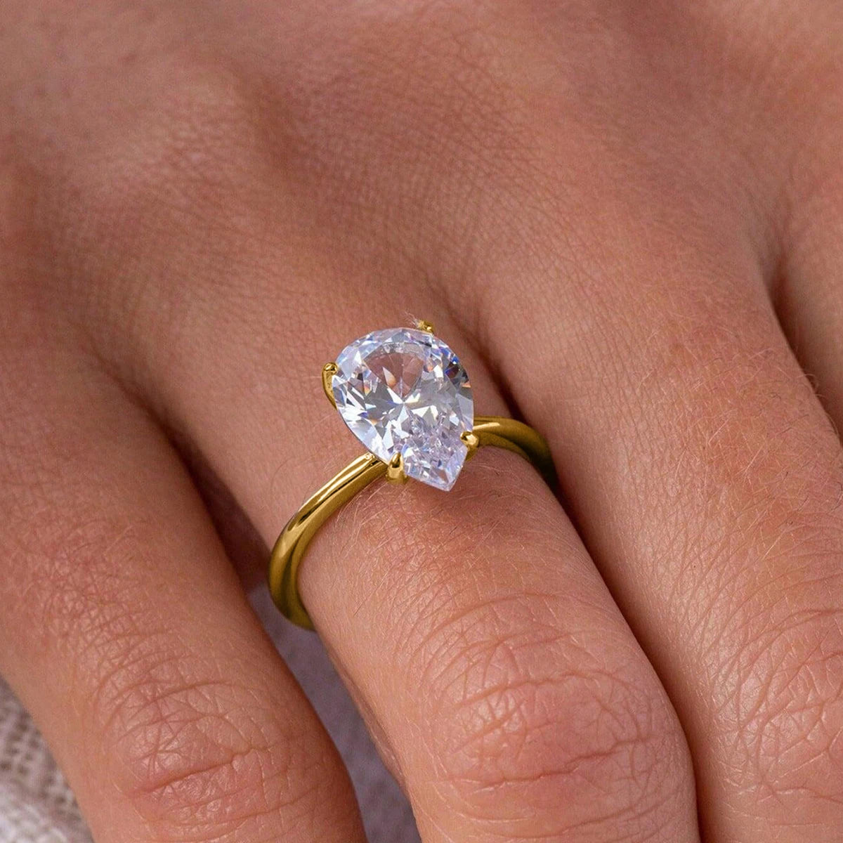 Zircon Pear Ring