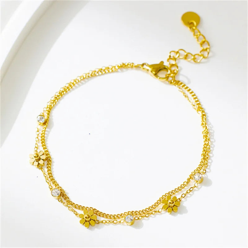 Zircon Daisy Bracelet