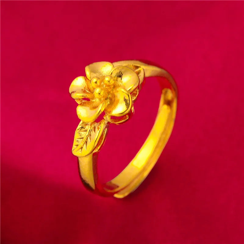 Ethiopia Dubai Flower Gold Ring