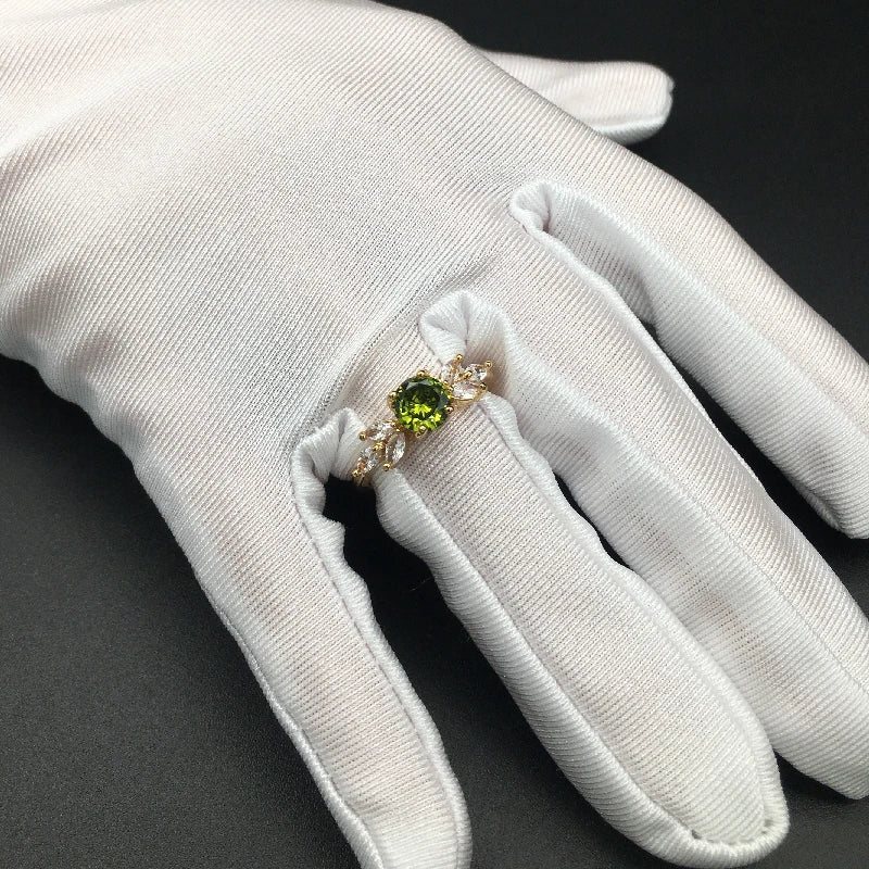 925 Silver Emerald Zircon Ring