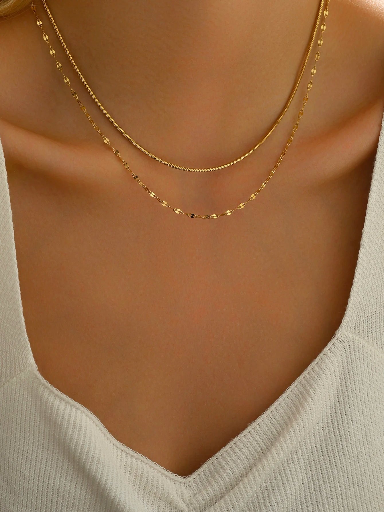 Minimalist Steel Necklace Set